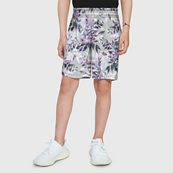 Шорты детские Цветы Серый Букет, цвет: 3D-принт — фото 2
