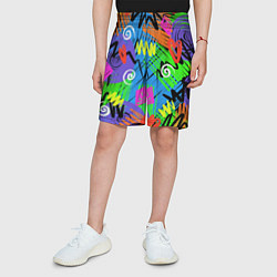 Шорты детские Яркий геометрический принт, цвет: 3D-принт — фото 2