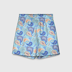 Детские шорты Турецкий огурец Turkish cucumber blue pattern