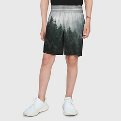 Шорты детские Туманный хвойный лес, цвет: 3D-принт — фото 2