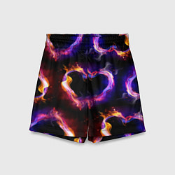 Шорты детские Пламенное сердце - паттерн, цвет: 3D-принт