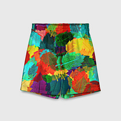 Шорты детские Colored leaves, цвет: 3D-принт