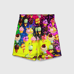 Шорты детские Мороженки Вкуснятина, цвет: 3D-принт
