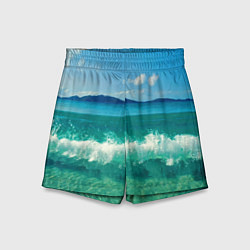 Шорты детские Волна набегает на берег, цвет: 3D-принт