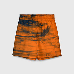 Шорты детские Абстрактная оранжевая поверхность и чёрные тени, цвет: 3D-принт