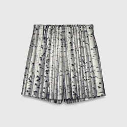 Шорты детские Русские берёзки - роща, цвет: 3D-принт