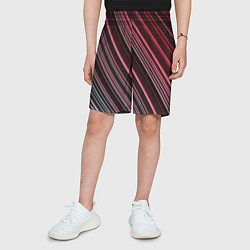 Шорты детские Абстрактные неоновые линии и полосы, цвет: 3D-принт — фото 2