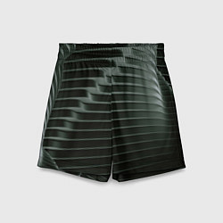 Шорты детские Наноброня - чёрные волнообразные пластины, цвет: 3D-принт