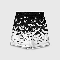 Шорты детские Black and white bat pattern, цвет: 3D-принт