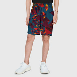 Шорты детские Множество тетраэдров в абстракции, цвет: 3D-принт — фото 2