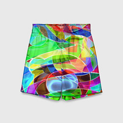 Шорты детские Цветная геометрическая композиция - лето, цвет: 3D-принт