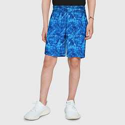 Шорты детские Синий лёд - текстура, цвет: 3D-принт — фото 2