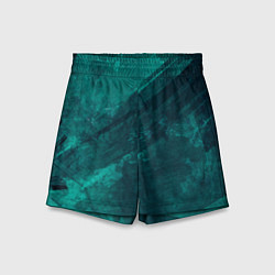 Шорты детские Бирюзовый гранж, цвет: 3D-принт