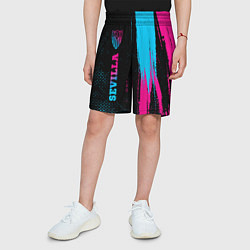 Шорты детские Sevilla - neon gradient: по-вертикали, цвет: 3D-принт — фото 2