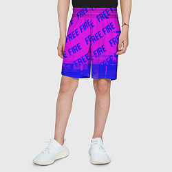 Шорты детские Free Fire glitch text effect: паттерн, цвет: 3D-принт — фото 2
