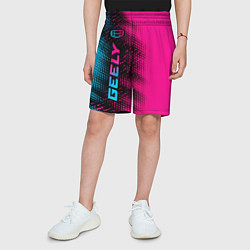 Шорты детские Geely - neon gradient: по-вертикали, цвет: 3D-принт — фото 2