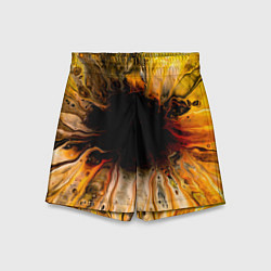 Шорты детские Жёлтые текущие краски, цвет: 3D-принт