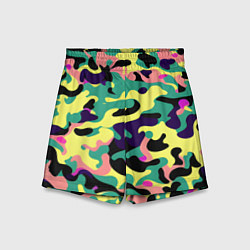 Шорты детские Неоновый камуфляж, цвет: 3D-принт