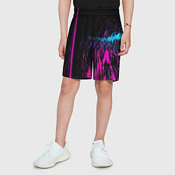 Шорты детские Фиолетовые линии и нейроны, цвет: 3D-принт — фото 2