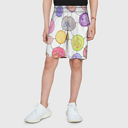 Шорты детские Акварельные круги, узор, цвет: 3D-принт — фото 2