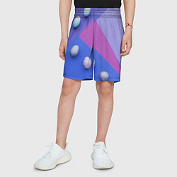 Шорты детские Линии, фигуры, геометрия и сливы, цвет: 3D-принт — фото 2