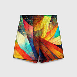 Шорты детские Радужная абстракция со звездами, цвет: 3D-принт