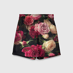 Шорты детские Нежные кустовые розы, цвет: 3D-принт