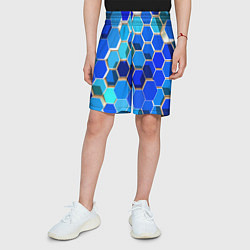 Шорты детские Абстракция неоновая, цвет: 3D-принт — фото 2