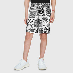Шорты детские Знаки племени Майя, цвет: 3D-принт — фото 2