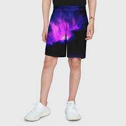 Шорты детские Неоновый туманный космос, цвет: 3D-принт — фото 2