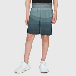 Шорты детские Бирюзовые волны, цвет: 3D-принт — фото 2