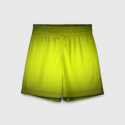 Шорты детские Кислотный желтый с градиентом, цвет: 3D-принт
