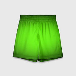 Шорты детские Кислотный зеленый с градиентом, цвет: 3D-принт