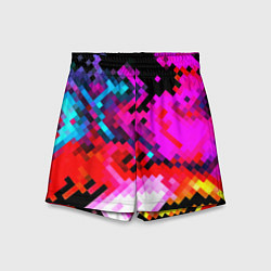 Шорты детские Pixel neon mosaic, цвет: 3D-принт