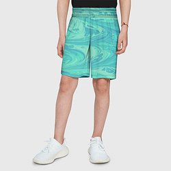 Шорты детские Голубой флюид арт, цвет: 3D-принт — фото 2