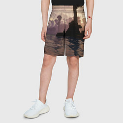 Шорты детские Minecraft - река в лесу, цвет: 3D-принт — фото 2