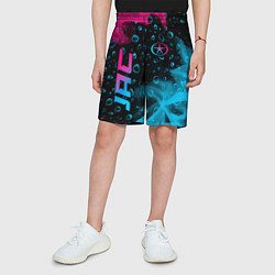 Шорты детские JAC - neon gradient: надпись, символ, цвет: 3D-принт — фото 2