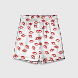 Шорты детские Поцелуи - паттерн, цвет: 3D-принт