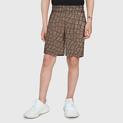 Шорты детские Кожа крокодила крупная, цвет: 3D-принт — фото 2