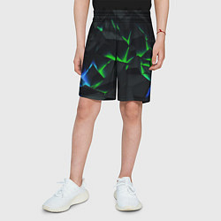 Шорты детские Зеленые и синие плиты, цвет: 3D-принт — фото 2
