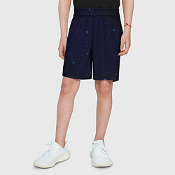 Шорты детские Тёмный космос и синие звёзды, цвет: 3D-принт — фото 2