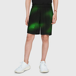 Шорты детские Зеленые тонкие линии, цвет: 3D-принт — фото 2