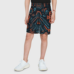 Шорты детские Абстрактный рисунок в славянском стиле, цвет: 3D-принт — фото 2