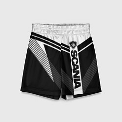 Шорты детские Scania логотип на абстрактном фоне, цвет: 3D-принт