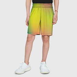 Шорты детские Желтый и зеленый градиент, цвет: 3D-принт — фото 2