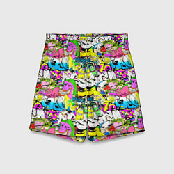 Шорты детские Цветное граффити, цвет: 3D-принт