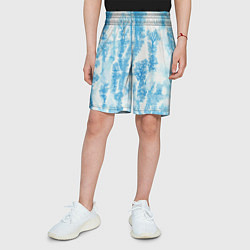 Шорты детские Морозный узор акварель, цвет: 3D-принт — фото 2