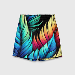 Детские шорты Color feathers - neon