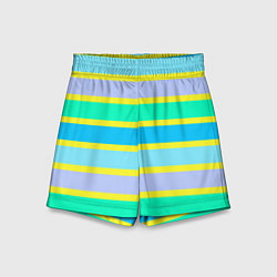 Шорты детские Неоновые в желтую полоску, цвет: 3D-принт