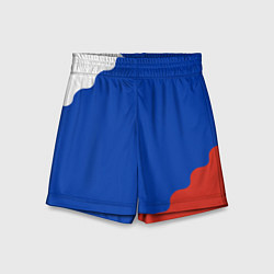 Шорты детские Триколор диагональный волнистый, цвет: 3D-принт